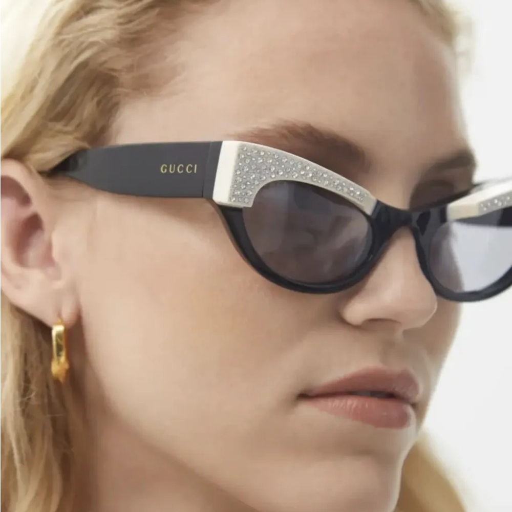GUCCI Hollywood Cat Eye Sunglasses - Retro - Rhinestone - Picture 1 of 11